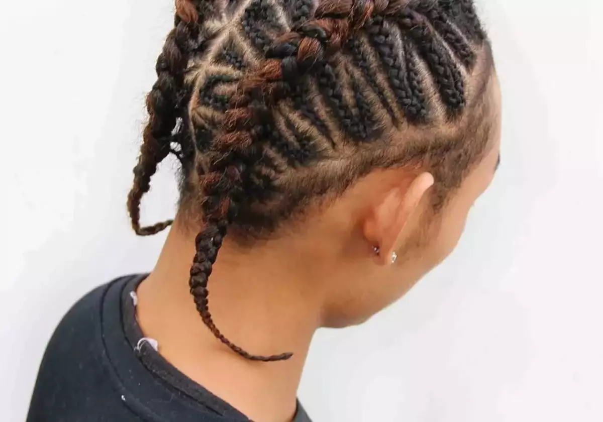 gaya-rambut-Two-Block-with-Braids