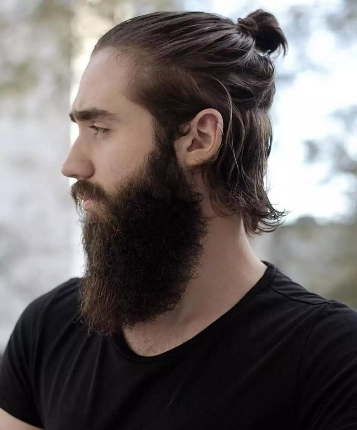 Man Bun with Beard Man Bun with Beard