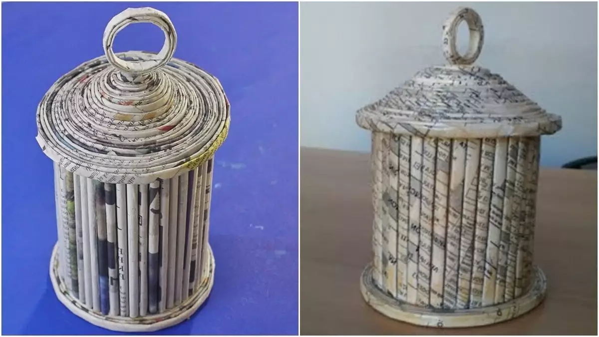 kerajinan-toples atau wadah serba guna dari kertas bekas