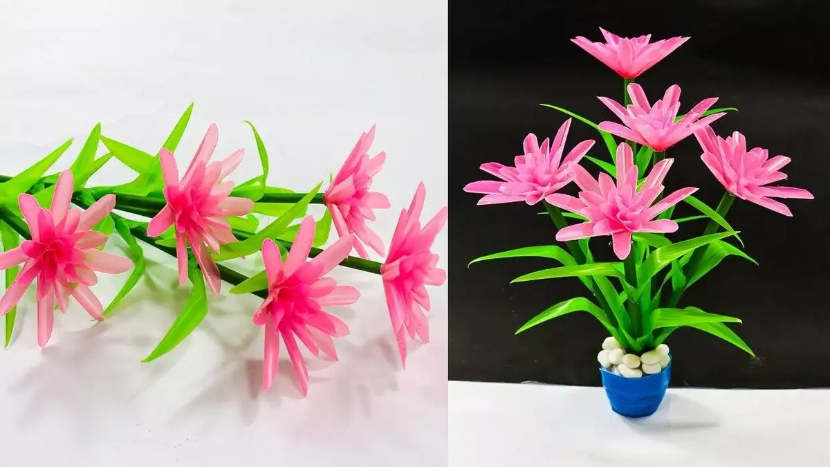 kerajinan bunga dari sedotan plastik