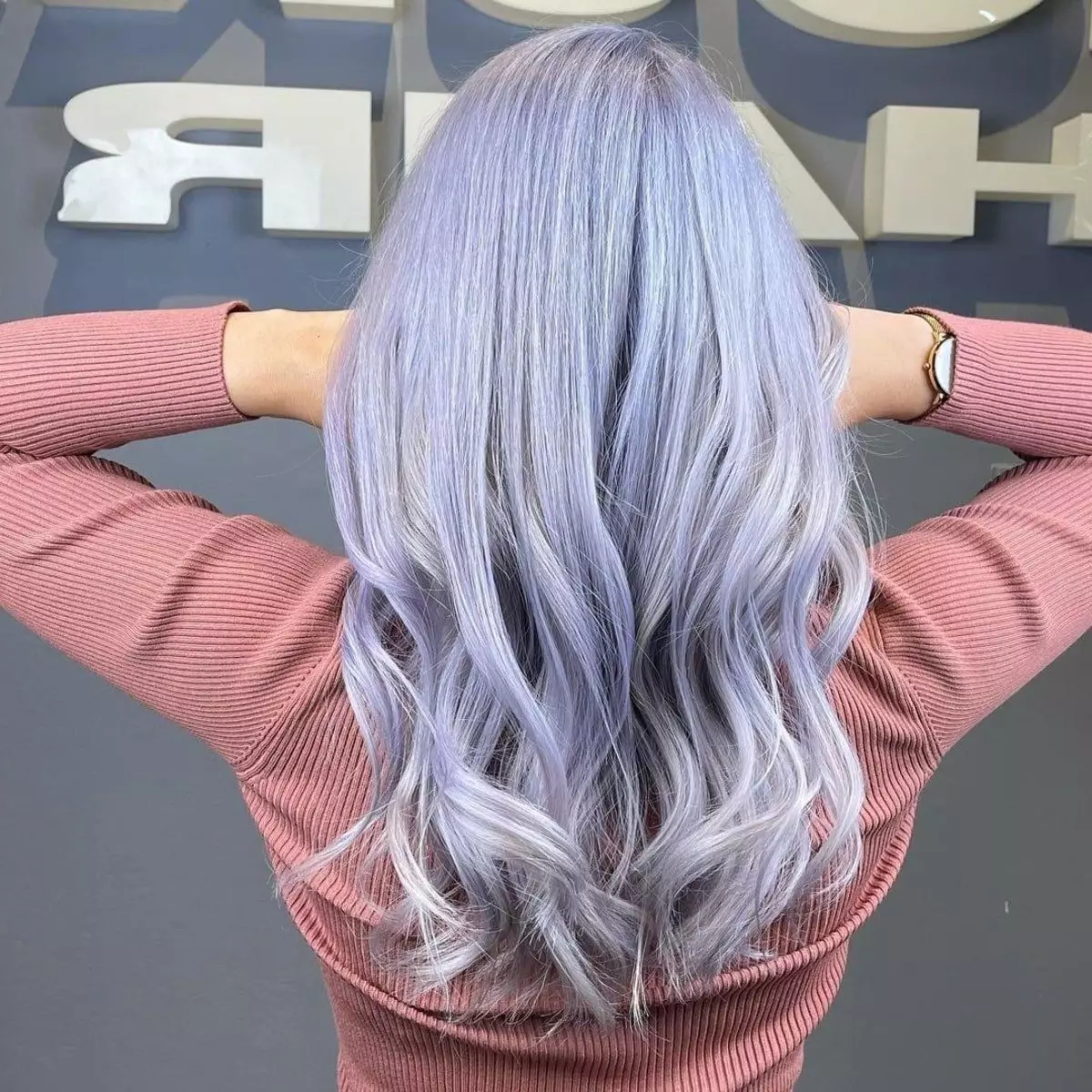 Platinum blue hair