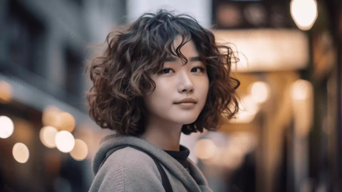 Gaya Rambut Bob Keriting