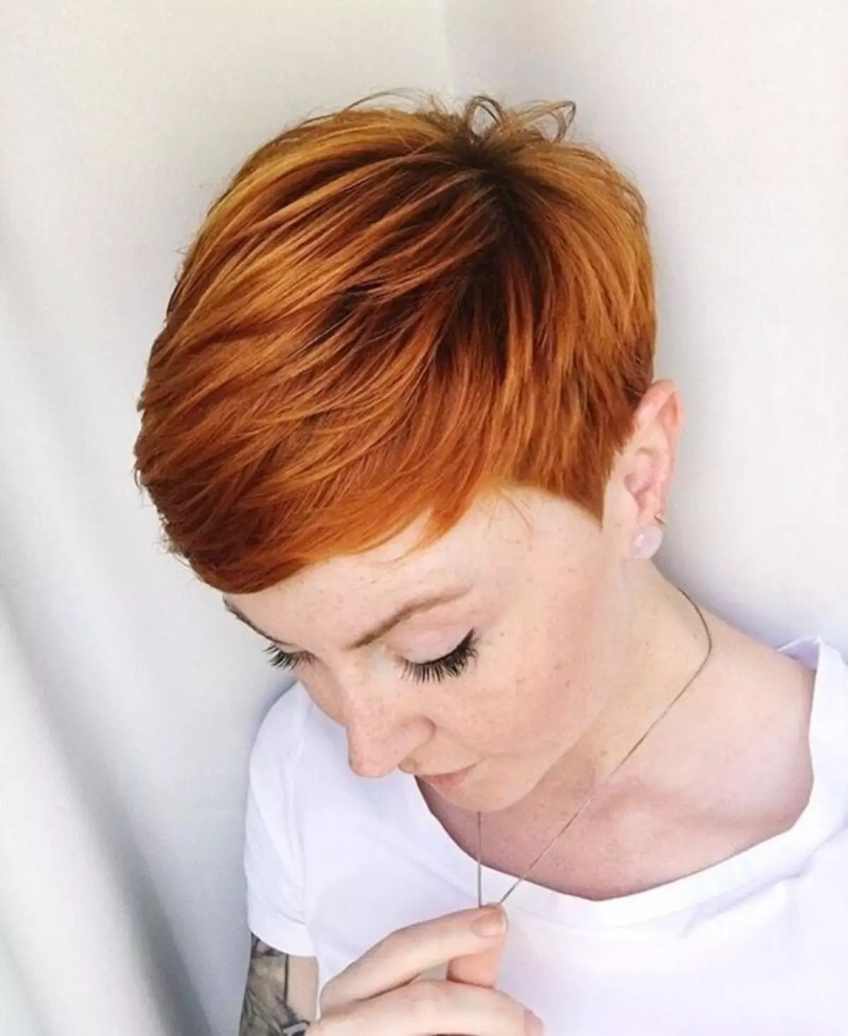 Contoh Warna Rambut Apricot Crush