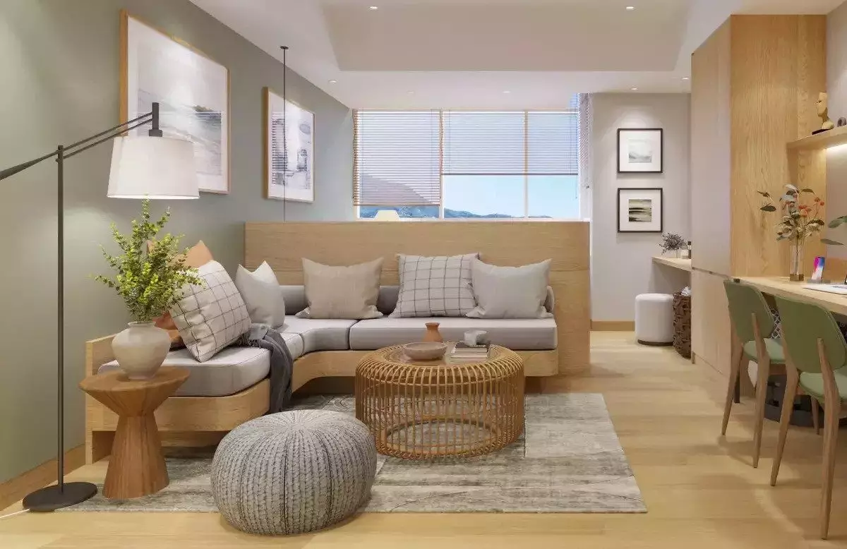 Ruang Keluarga Konsep Japandi Ruang Keluarga Konsep Japandi